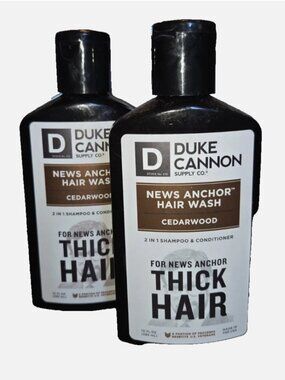Duke Cannon News Anchor Cedarwood 2-in-1 Shampoo & Conditioner 10 oz 2-Pack New